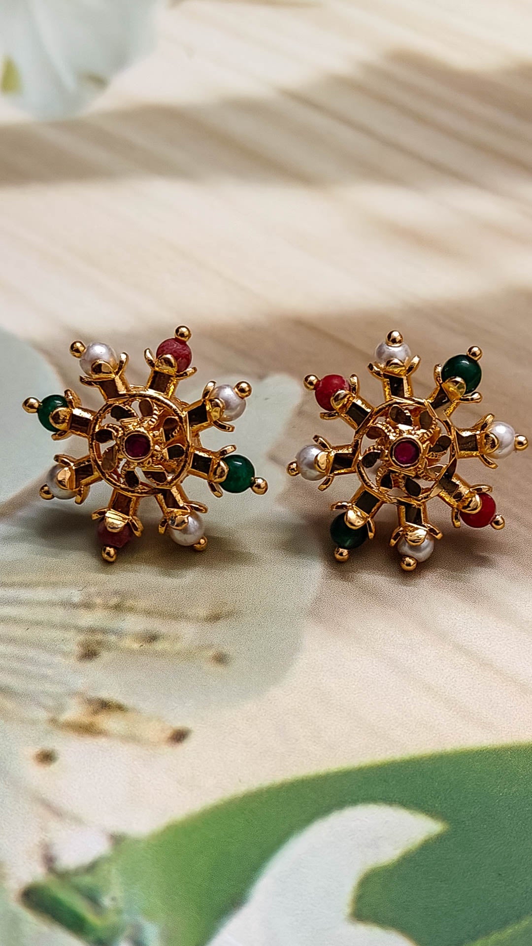 1 Gram Gold Plated Premium Pearl Stud