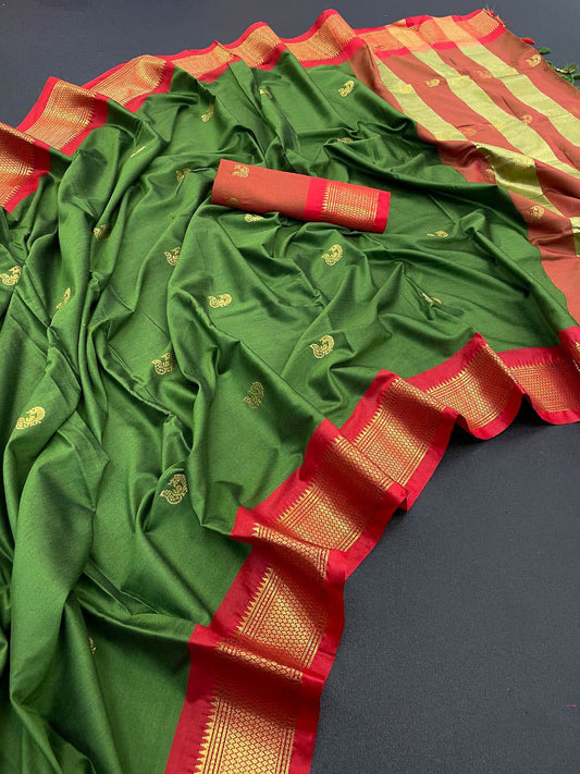 Kalyani Cotton Single Zari Border Sarees
