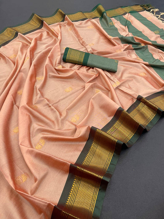 Kalyani Cotton Single Zari Border Sarees