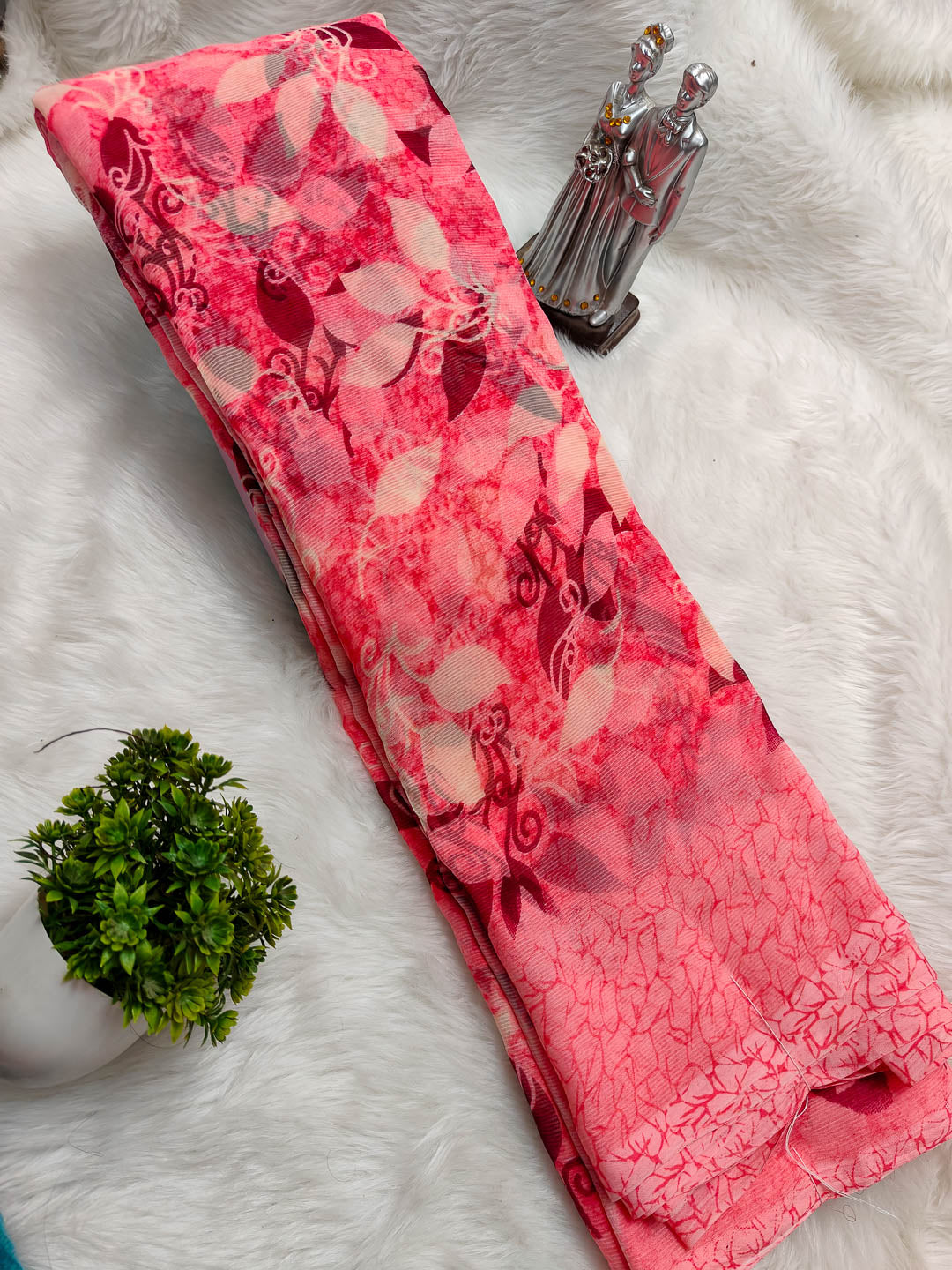 Digital Printed Chiffon Sarees For Women Girls