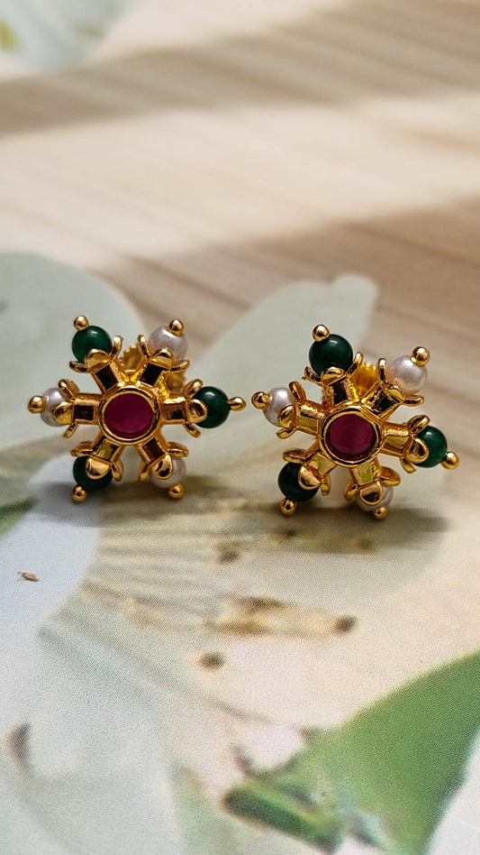 1 Gram Gold Plated Premium Pearl Stud